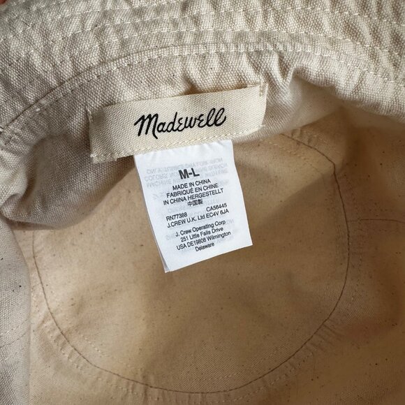 Madewell Off-White Cotton Canvas Bucket Hat Casual Summer Accessory M-L - Picture 2 of 4